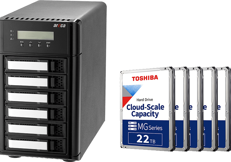 Areca ARC-8050T3-6 & Toshiba MG10 22TB