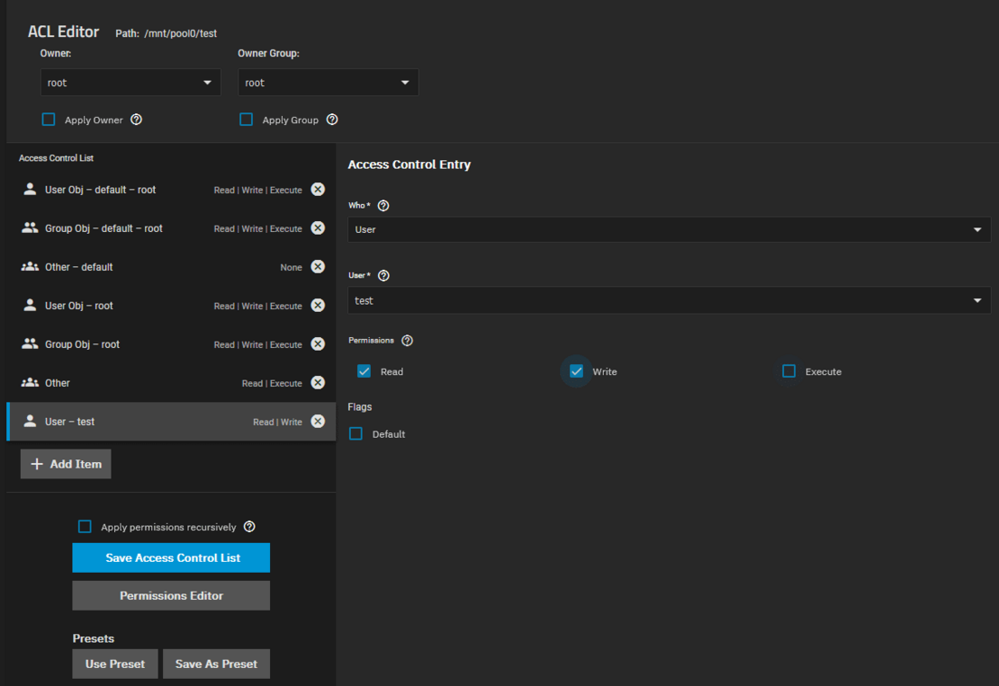 23TrueNAS Scale Installation ACL Editor