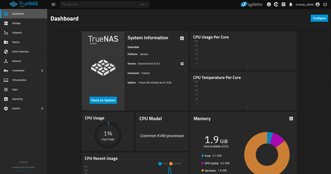 10TrueNAS Scale Installation GUI Startpage