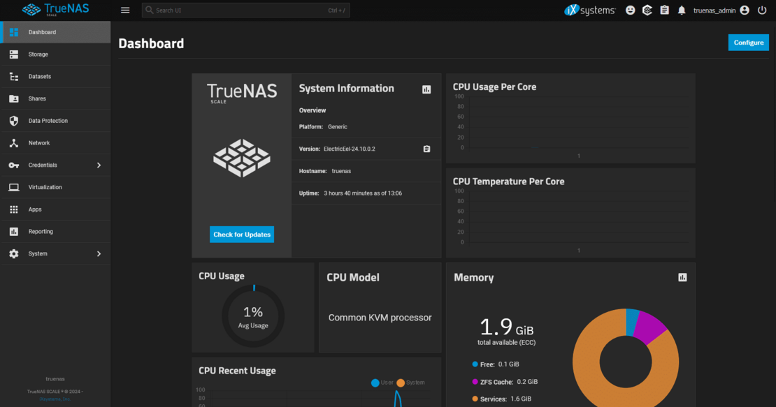 10TrueNAS Scale Installation GUI Startpage 10TrueNAS Scale Installation GUI Startpage