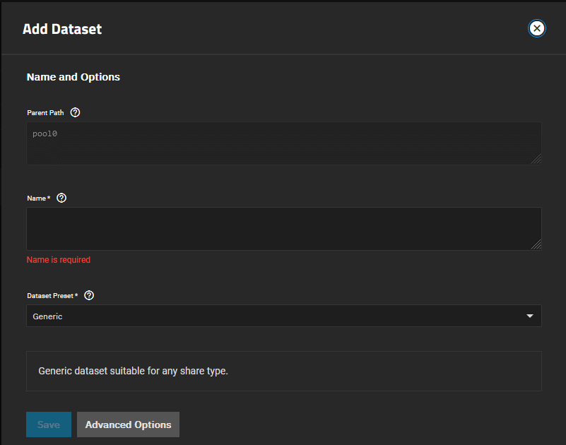 20TrueNAS Scale Installation Datasets Add 20TrueNAS Scale Installation Datasets Add