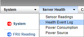 SMC altes BMCHealth Event Log Drop Down Menu