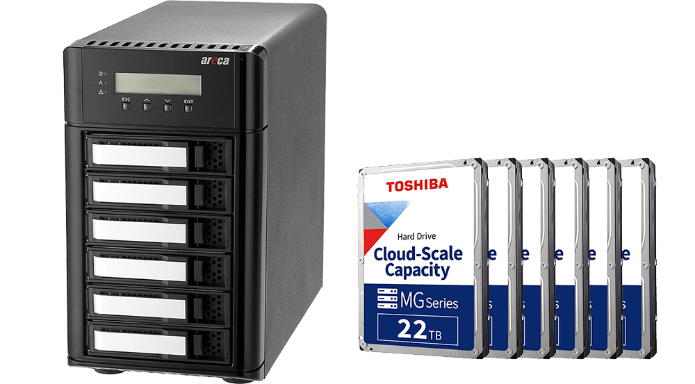 Areca ARC-8050T3-6 & Toshiba MG10 22TB