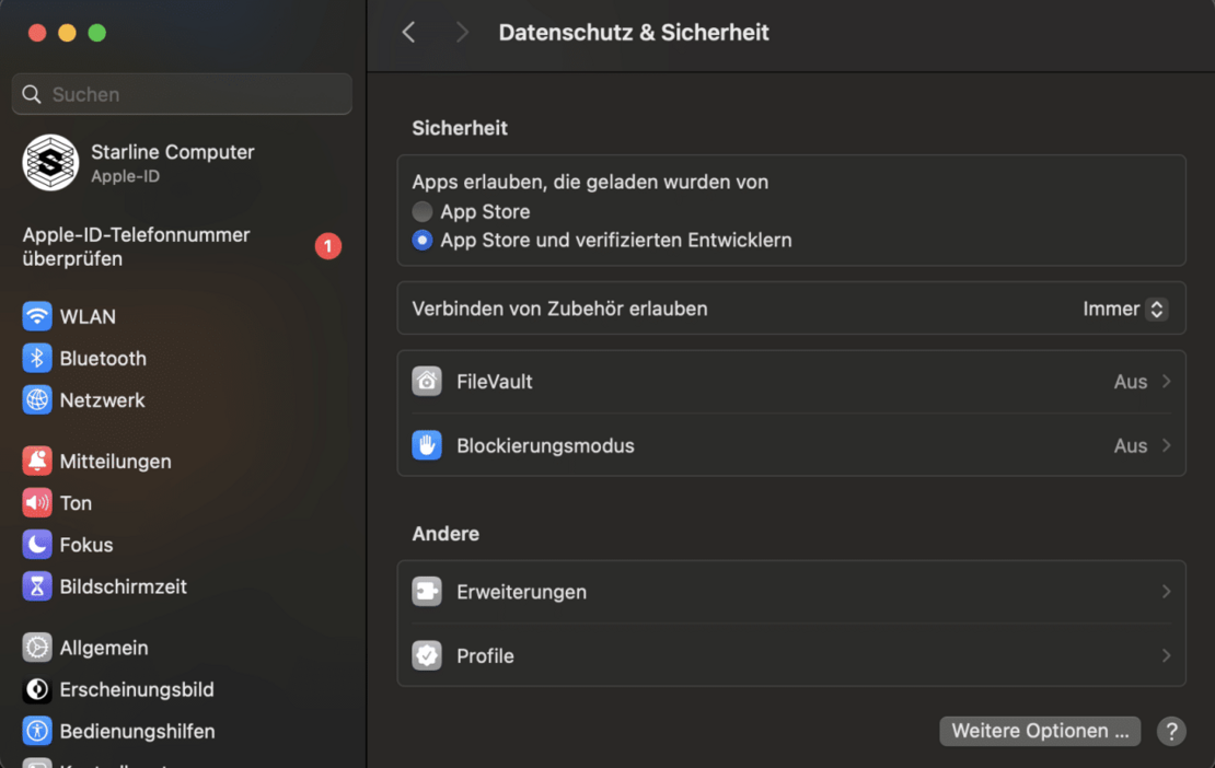 ARC macOS Datenschutz & Sicherheit ARC macOS Datenschutz & Sicherheit