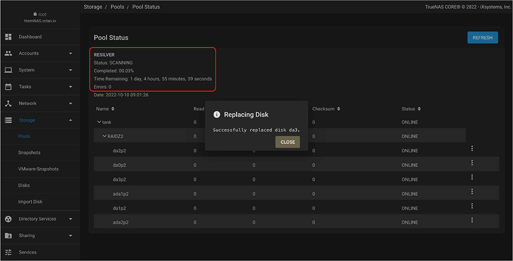 Schritt-für-Schritt-Anleitung HDD Austausch TrueNAS9 Schritt-für-Schritt-Anleitung HDD Austausch TrueNAS9