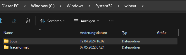 Ordner Windows Explorer Logs