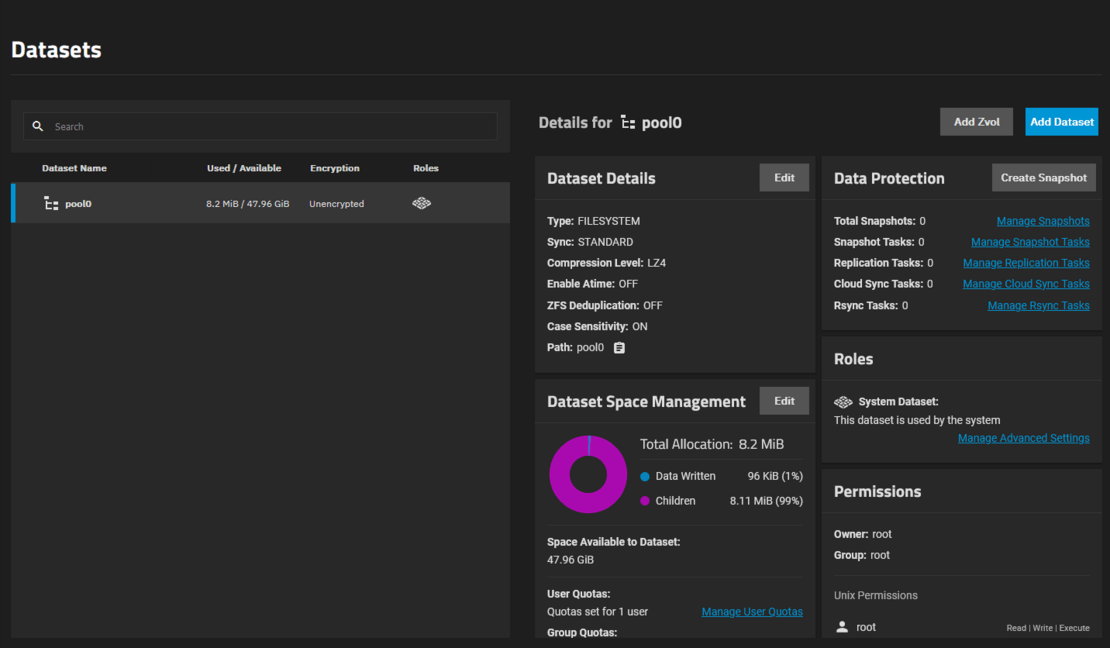 19TrueNAS Scale Installation Datasets Overview