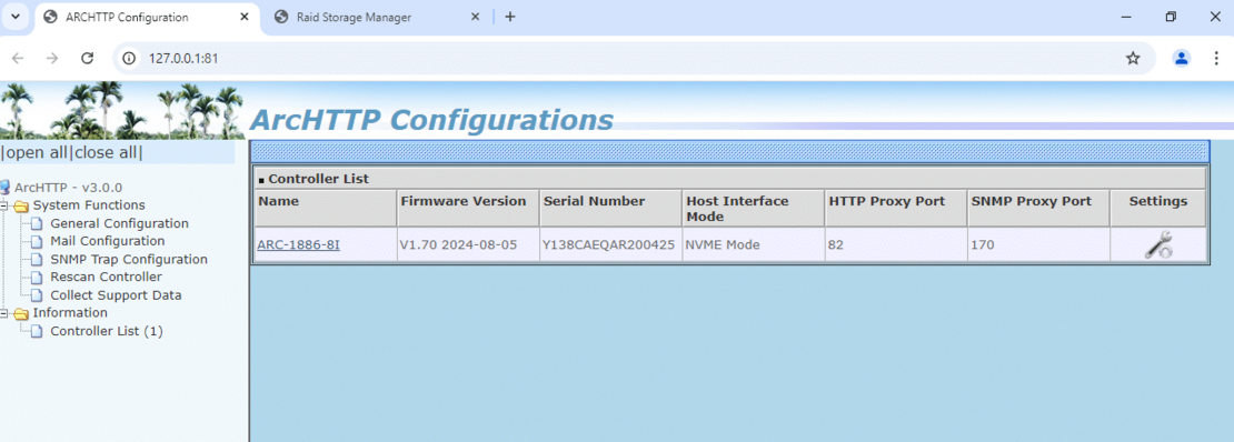 ARC MRAID 3.0.0 NVMe-Mode