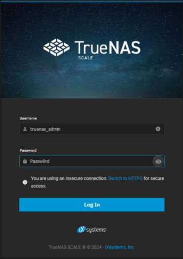 9TrueNAS Scale Installation GUI Login 9TrueNAS Scale Installation GUI Login