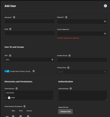 15TrueNAS Scale Installation Add User Panel