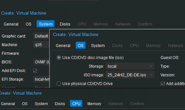 Proxmox VM erstellen tx Proxmox VM erstellen tx