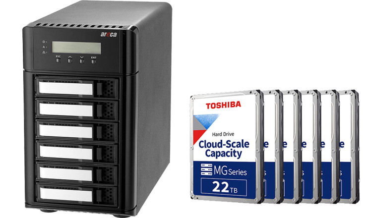 Areca ARC-8050T3-6 & Toshiba MG10 22TB